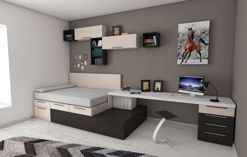 mooie rustige moderne slaapkamer